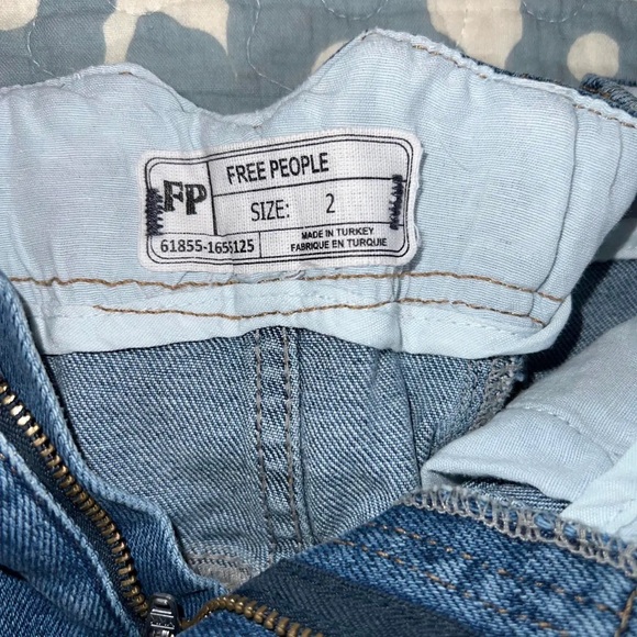 Free People Blue Distressed Denim Skirt - Picture 3 of 3